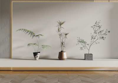 现代绿植盆栽组合3D模型下载